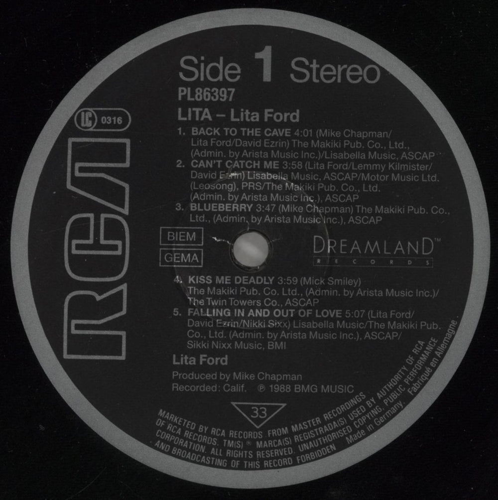 Lita Ford Lita + Poster - EX UK vinyl LP album (LP record) LTFLPLI666831