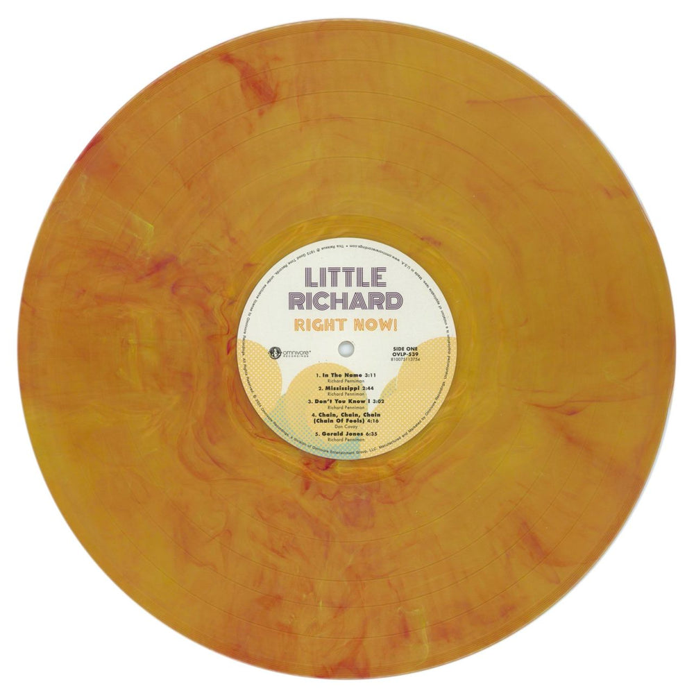 Little Richard Right Now! - Sunflare Vinyl - RSD24 US vinyl LP album (LP record) LTRLPRI870215