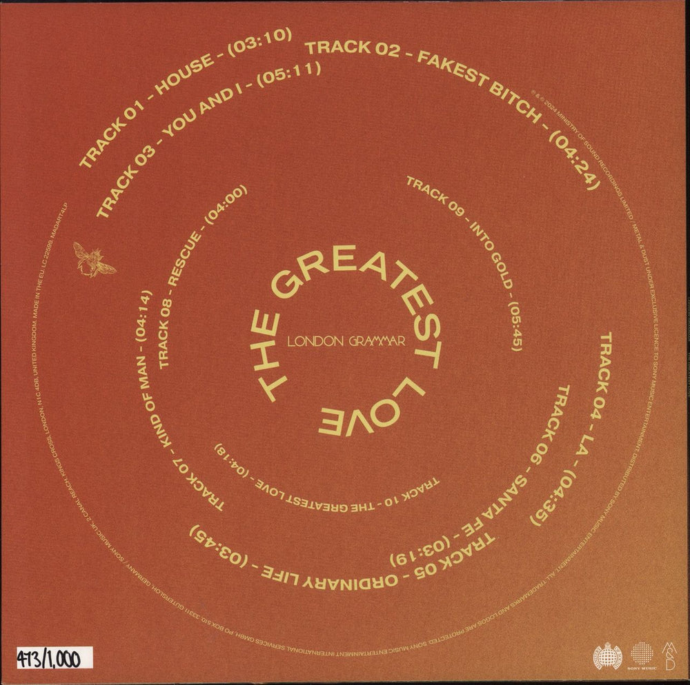 London Grammar The Greatest Love - Zoetrope Picture Disc UK picture disc LP (vinyl picture disc album)