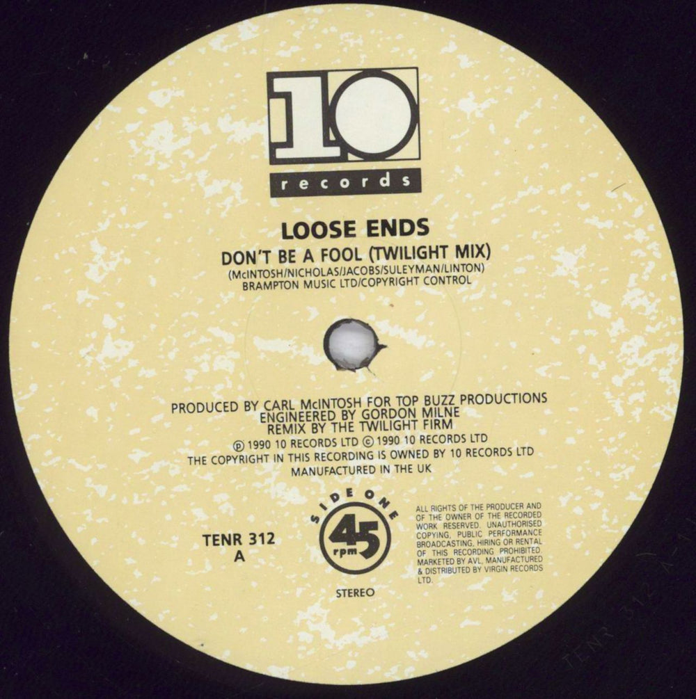 Loose Ends (80s) Don't Be A Fool - Remix UK 12" vinyl single (12 inch record / Maxi-single) LOO12DO832418