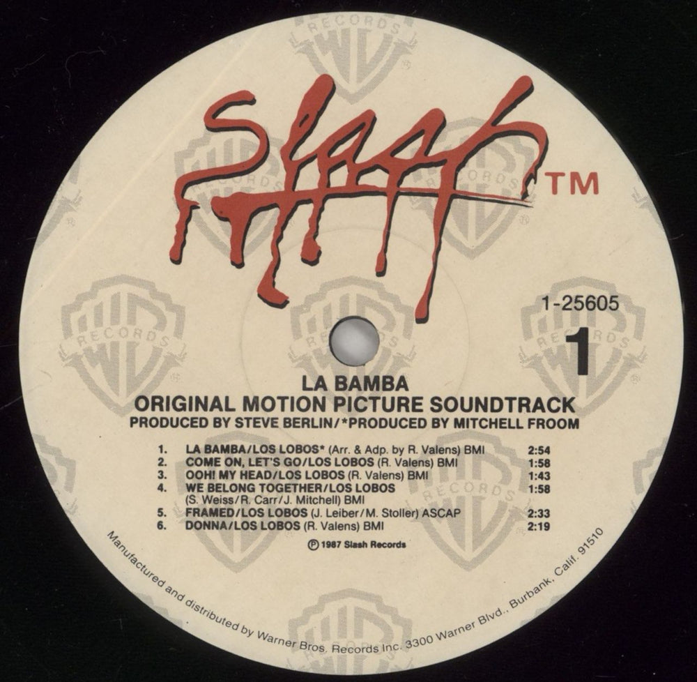 Los Lobos La Bamba US vinyl LP album (LP record) LOSLPLA862619