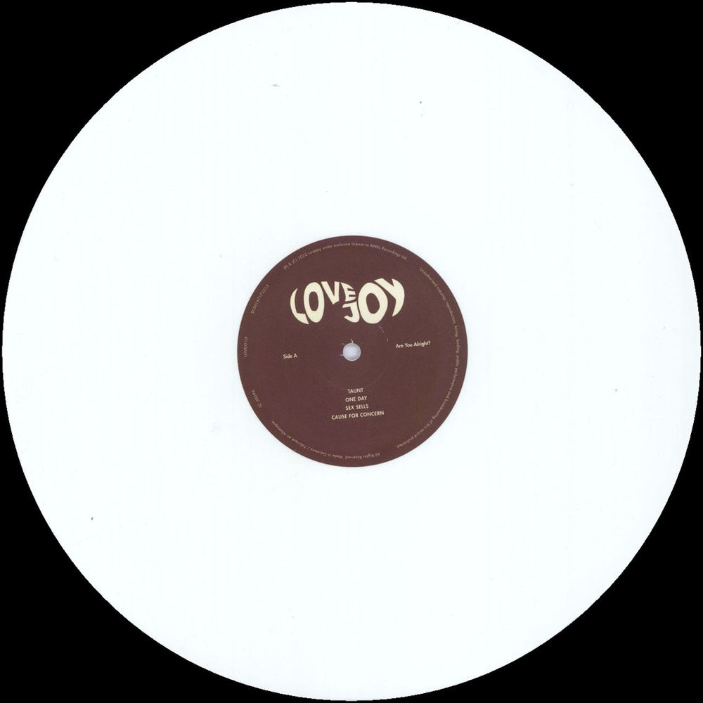 Lovejoy Are You Alright? / Pebble Brain - White Vinyl UK vinyl LP album (LP record) 697LPAR832663