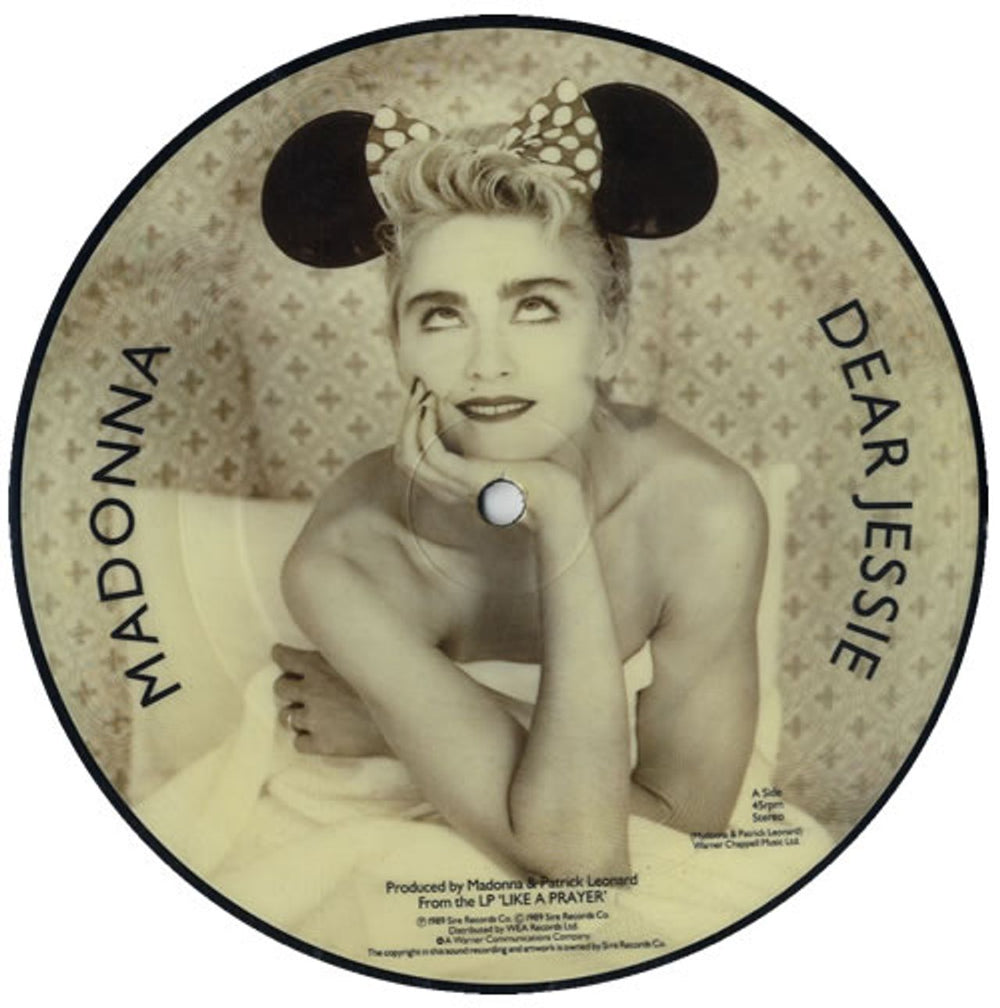 Madonna Dear Jessie UK 7" vinyl picture disc (7 inch picture disc single) W2668P