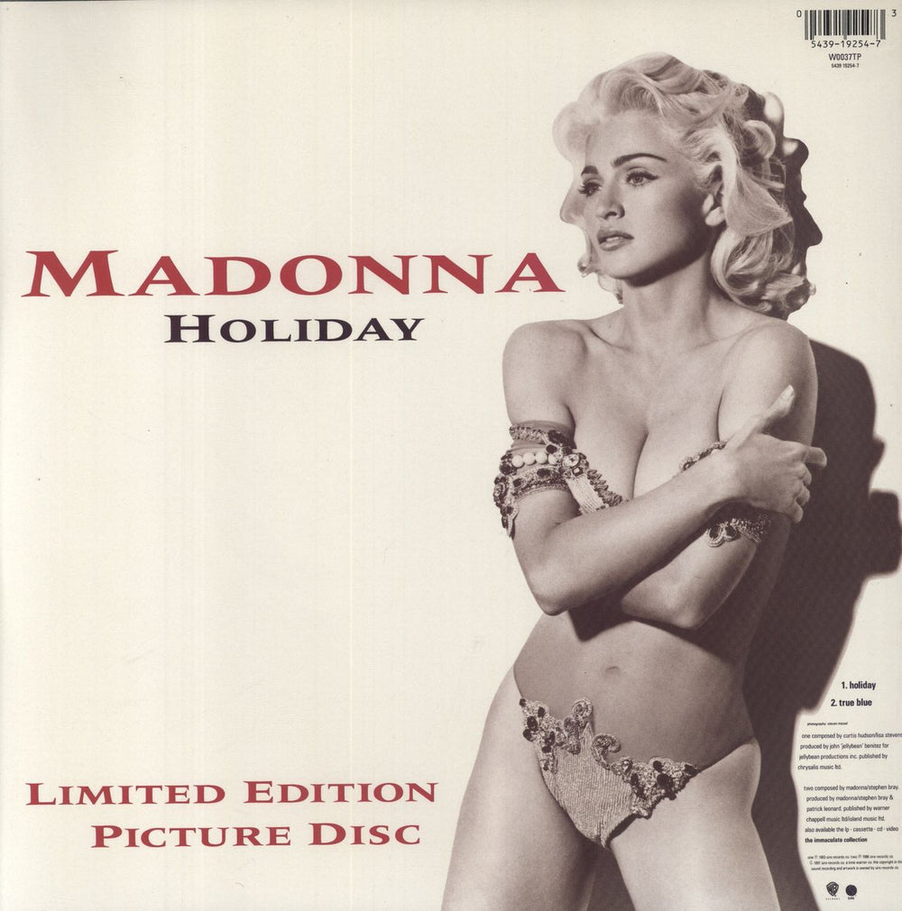 Madonna Holiday 91 -  Tea-Stained UK 12" vinyl picture disc (12 inch picture record) 054391925473