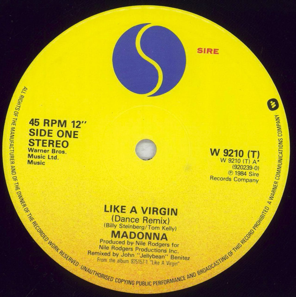 Madonna Like A Virgin - White catalogue number - Shrink UK 12" vinyl single (12 inch record / Maxi-single) MAD12LI838806