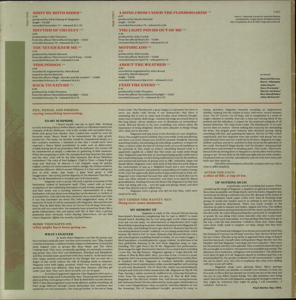 Magazine After The Fact UK vinyl LP album (LP record)