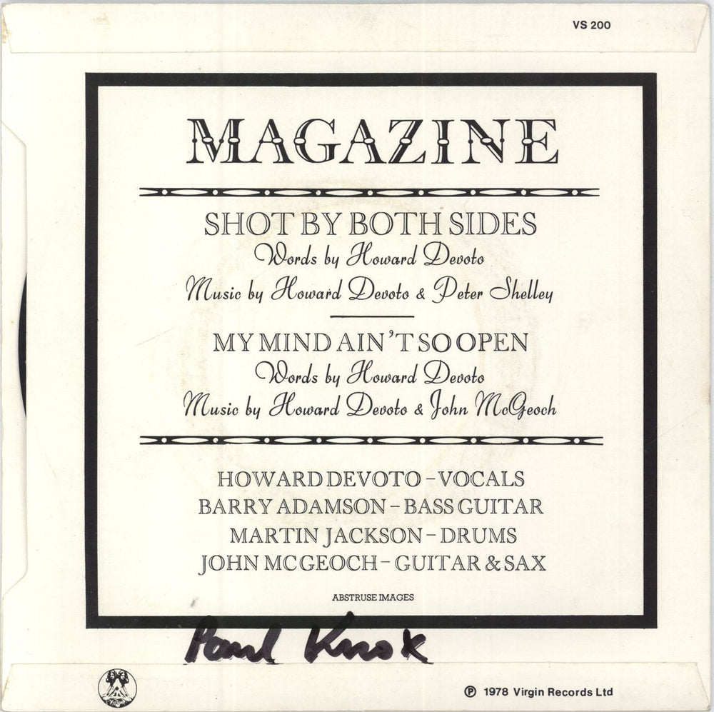 Magazine Shot By Both Sides - Card sleeve - EX UK 7" vinyl single (7 inch record / 45) MGZ07SH812059