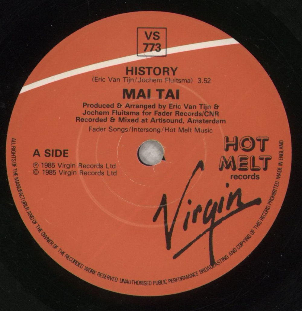 Mai Tai History UK 7" vinyl single (7 inch record / 45) MAI07HI301099