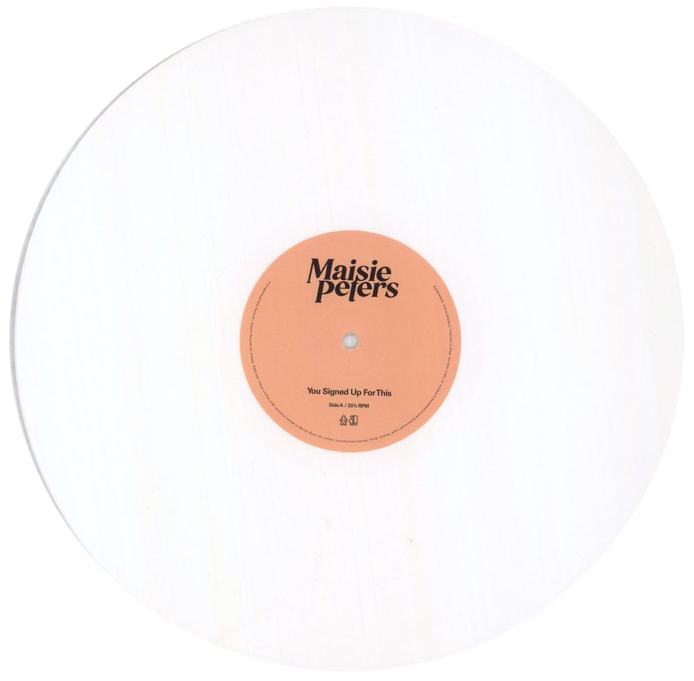 Maisie Peters You Signed Up For This - White Vinyl + Signed Print UK vinyl LP album (LP record) 3DPLPYO787070