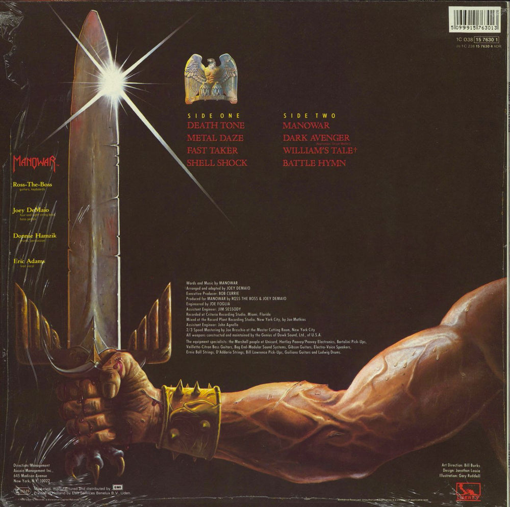 Manowar Battle Hymns Dutch vinyl LP album (LP record) 5099915763013