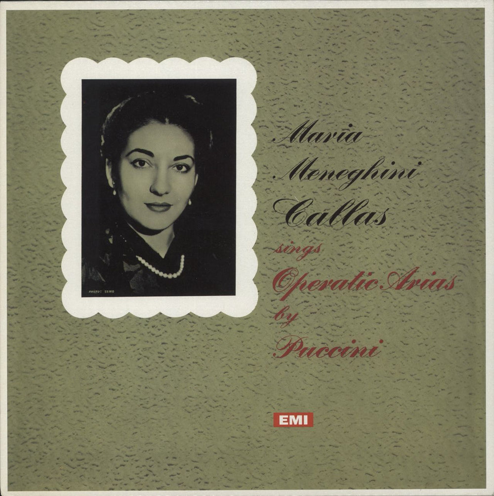 Maria Callas Maria Meneghini Callas Sings Operatic Arias By Puccini UK vinyl LP album (LP record) 33CX1204