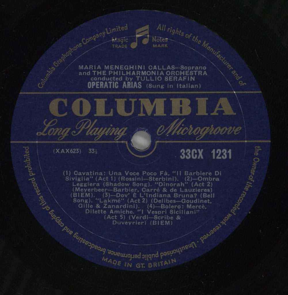 Maria Callas Sings Operatic Arias UK vinyl LP album (LP record) M44LPSI880472