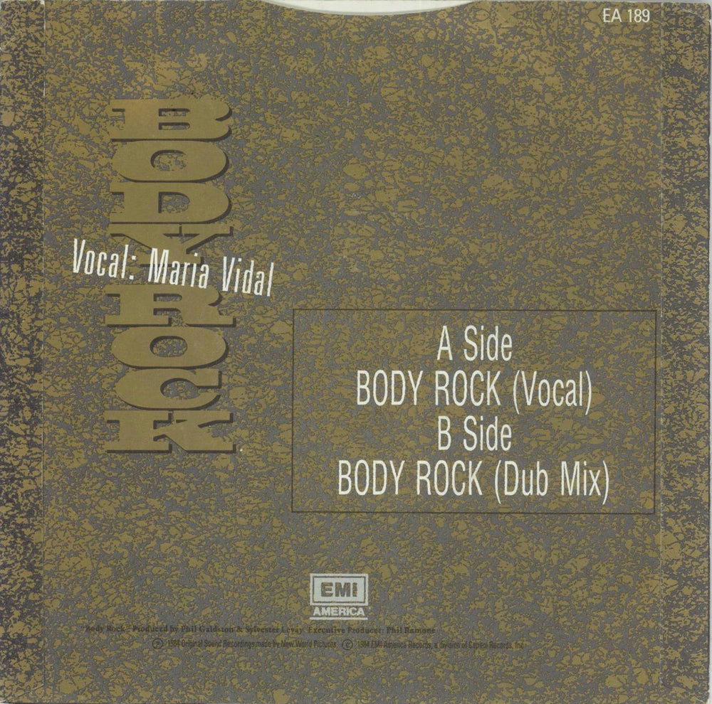 Maria Vidal Body Rock UK 7" vinyl single (7 inch record / 45)