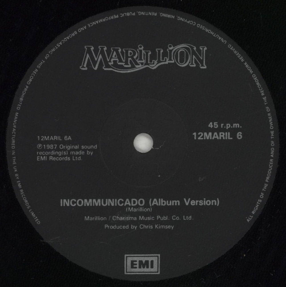 Marillion Incommunicado UK 12" vinyl single (12 inch record / Maxi-single) MAR12IN27704
