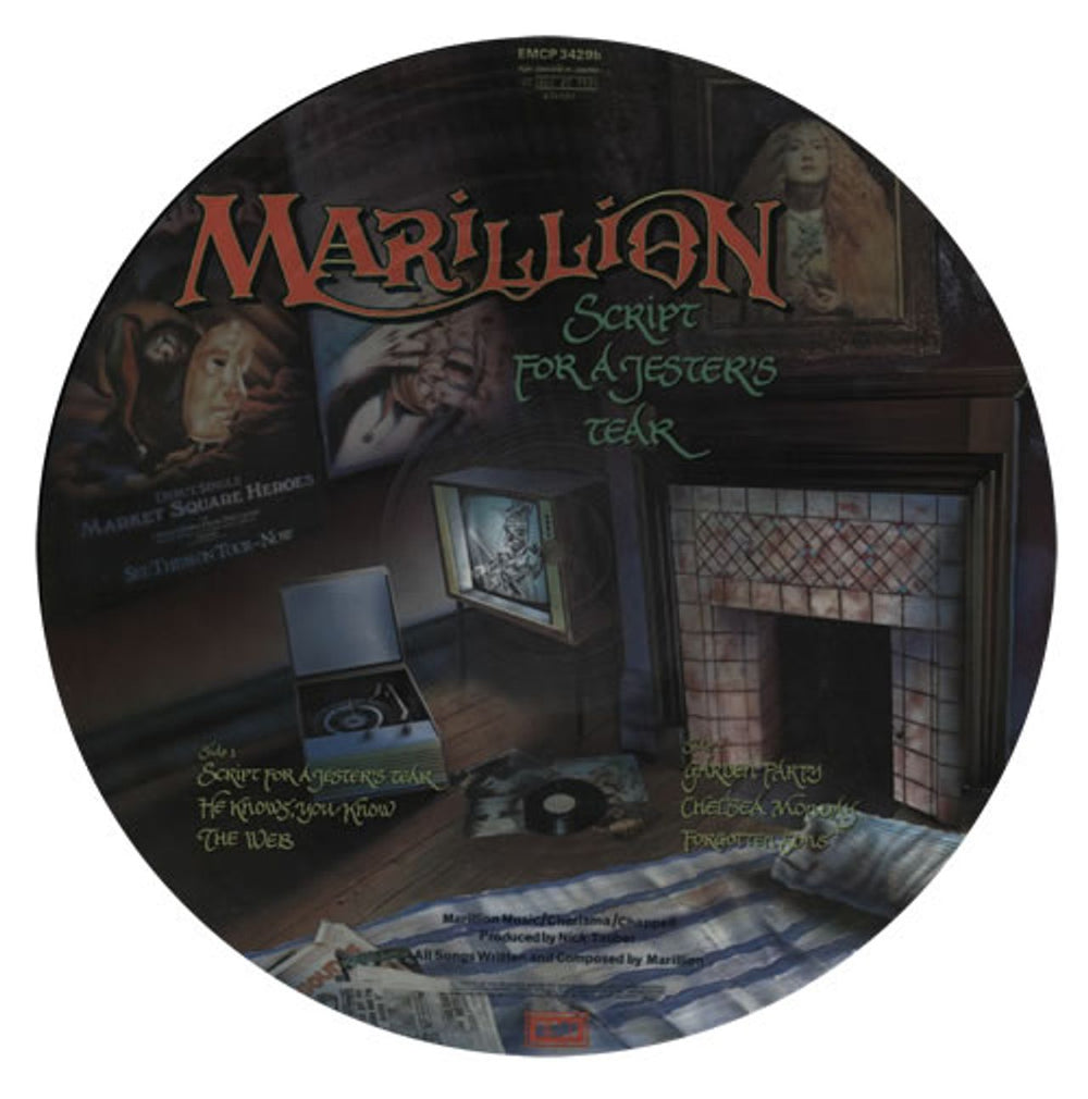 Marillion Script For A Jester's Tear UK picture disc LP (vinyl picture disc album) MARPDSC07042