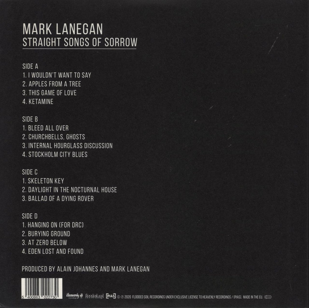 Mark Lanegan Straight Songs Of Sorrow - 180gm UK 2-LP vinyl record set (Double LP Album) 5400863022730