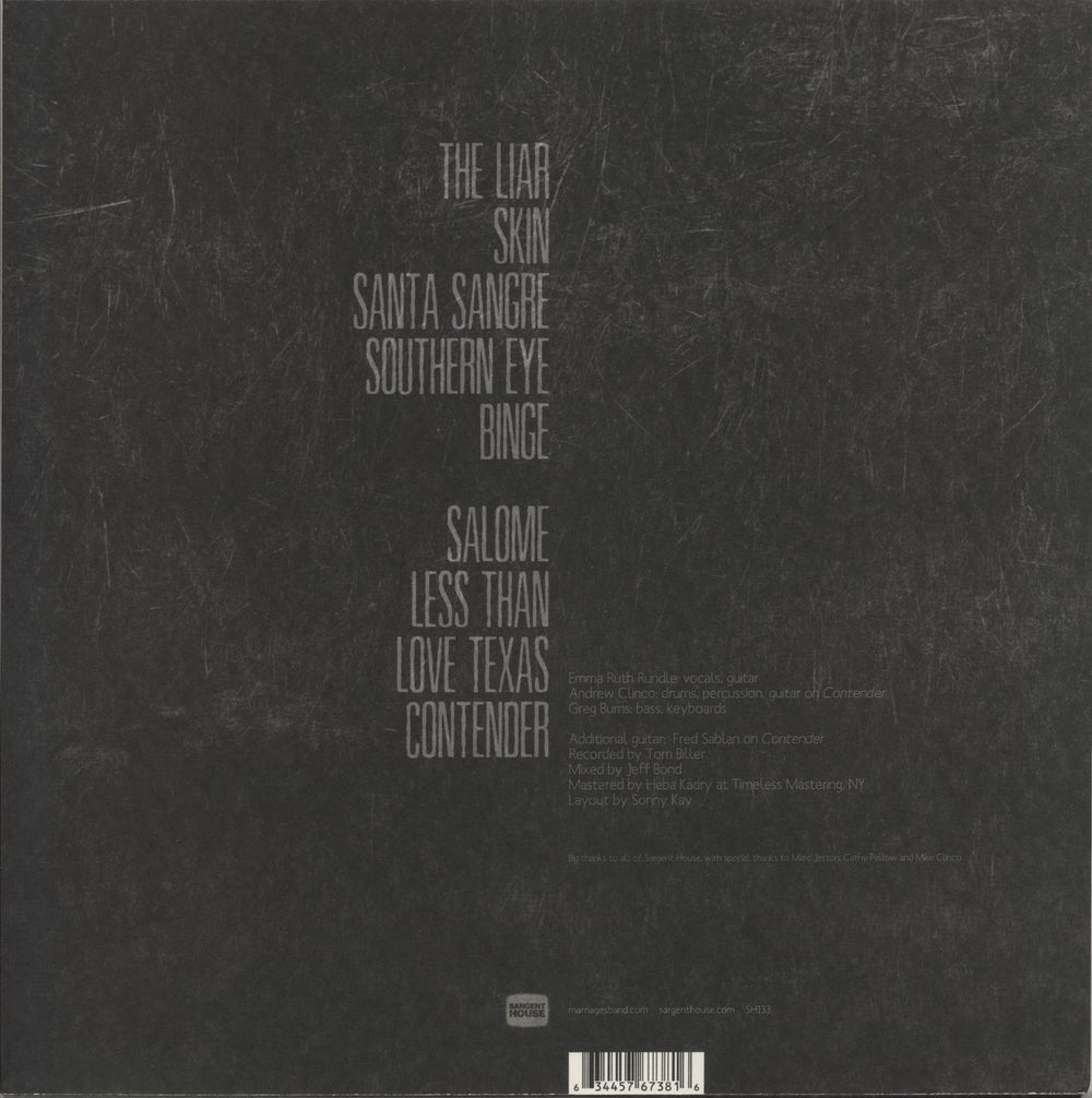 Marriages Salome US vinyl LP album (LP record) 634457673816