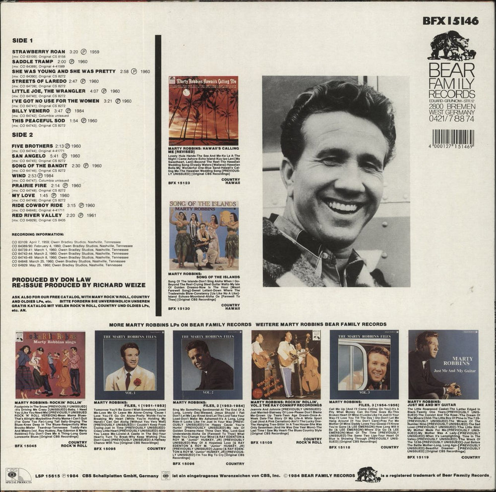 Marty Robbins In The Wild West, Part 2 German vinyl LP album (LP record)