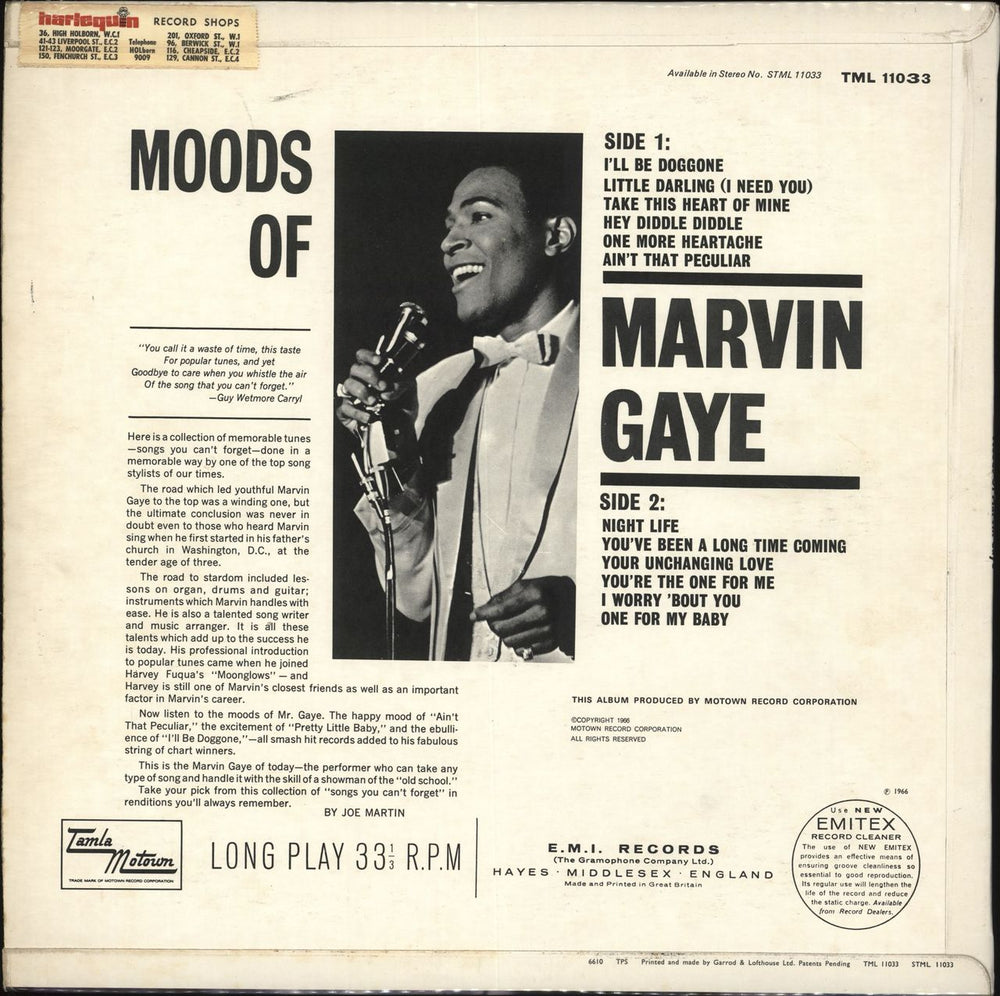 Marvin Gaye Moods Of Marvin Gaye UK vinyl LP album (LP record)