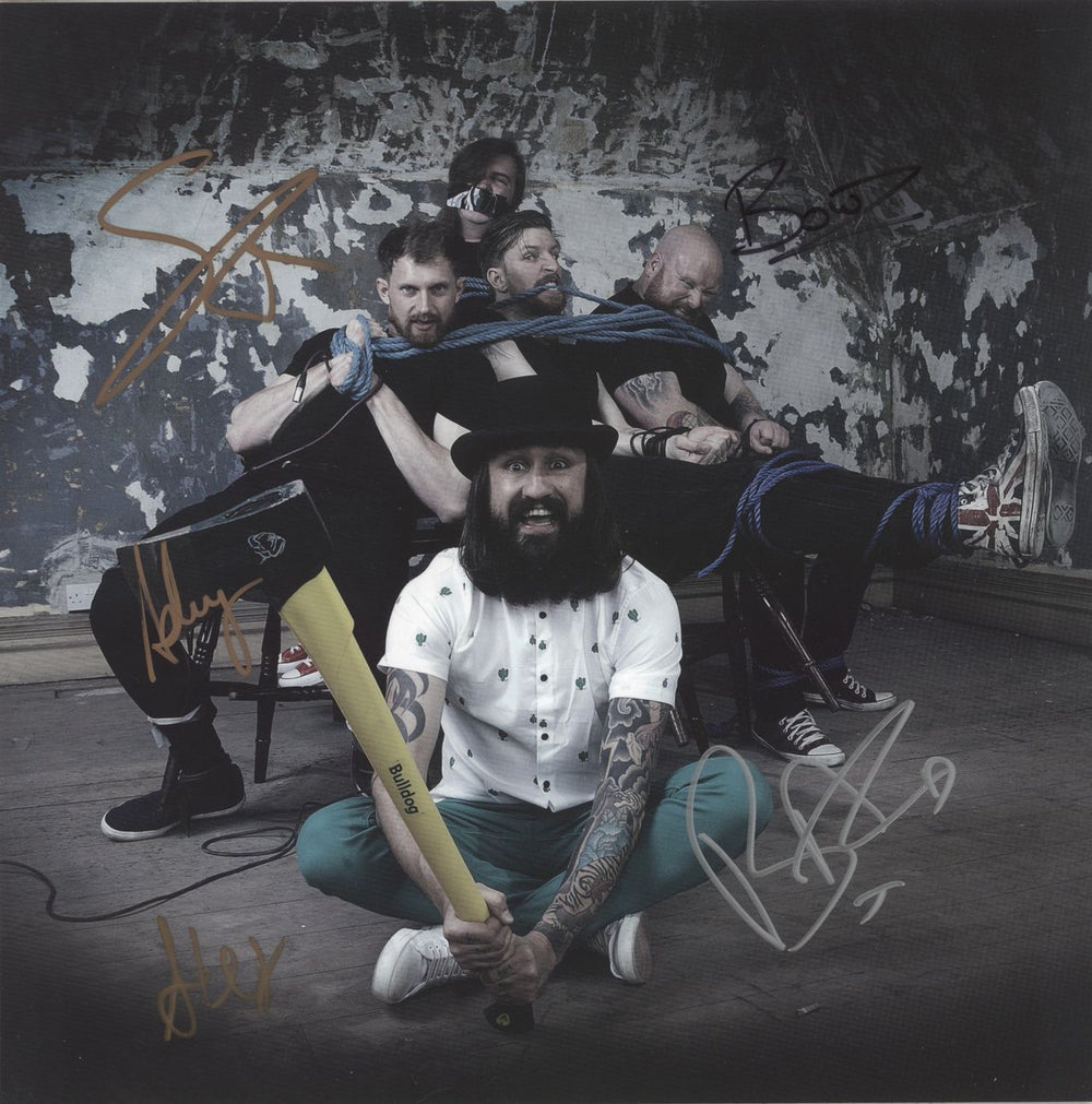 Massive Wagons Full Nelson - Clear W/ Red, White and Blue Splatter Vinyl + Shrink - Autographed UK vinyl LP album (LP record)