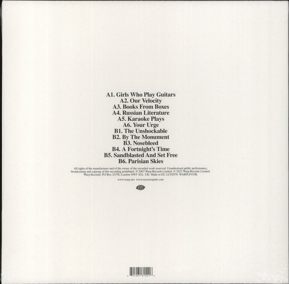 Maximo Park Our Earthly Pleasures - Clear Vinyl - Sealed UK vinyl LP album (LP record) 801061815516