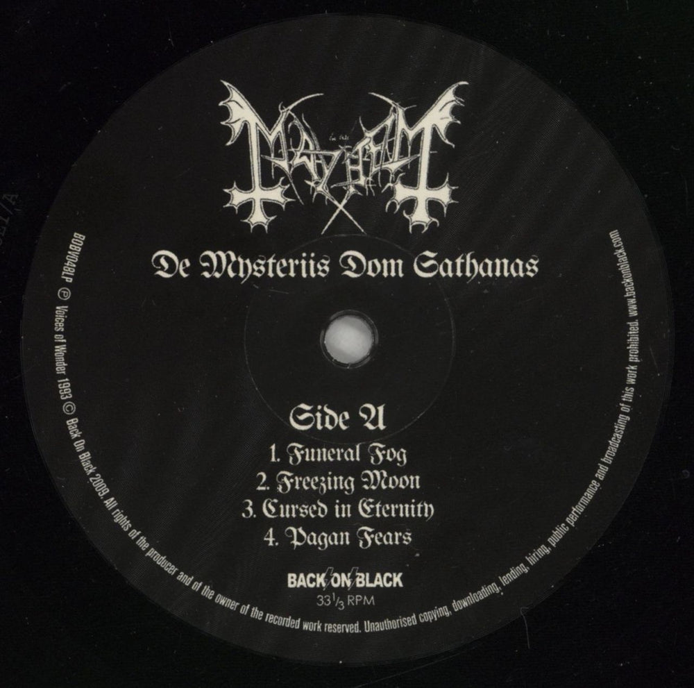 Mayhem De Mysteriis Dom Sathanas - 180gm UK vinyl LP album (LP record) NVYLPDE878089