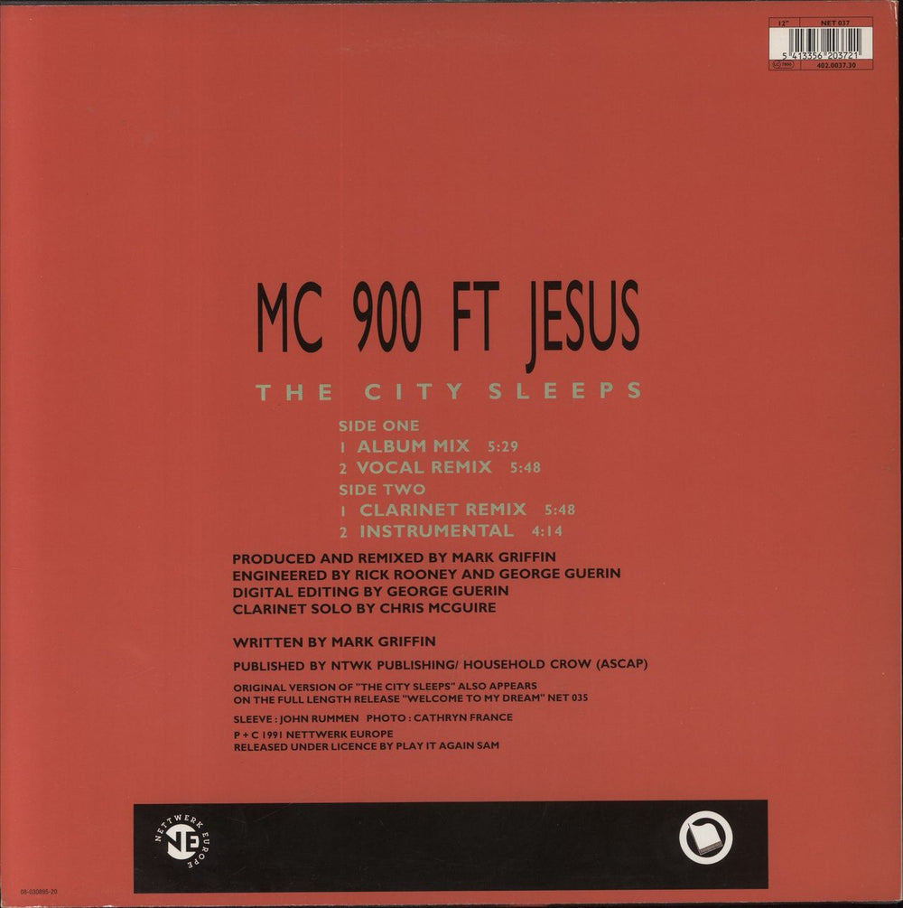 MC 900 Ft Jesus The City Sleeps - EX Belgian 12" vinyl single (12 inch record / Maxi-single) 5413356203721