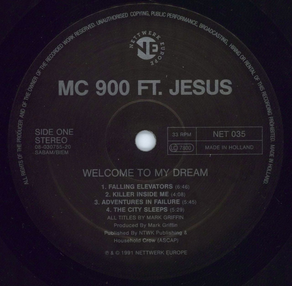 MC 900 Ft Jesus Welcome To My Dream Belgian vinyl LP album (LP record) Y7BLPWE775979