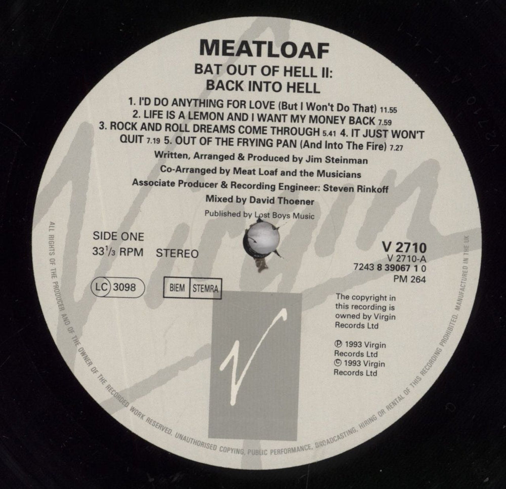 Meat Loaf Bat Out Of Hell II: Back Into Hell - EX UK vinyl LP album (LP record) MEALPBA784913