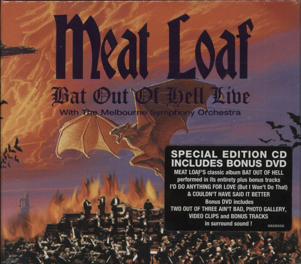 Meat Loaf Bat Out Of Hell: Live With The Melbourne Symphony Orchestra UK 2-disc CD/DVD set 9868069