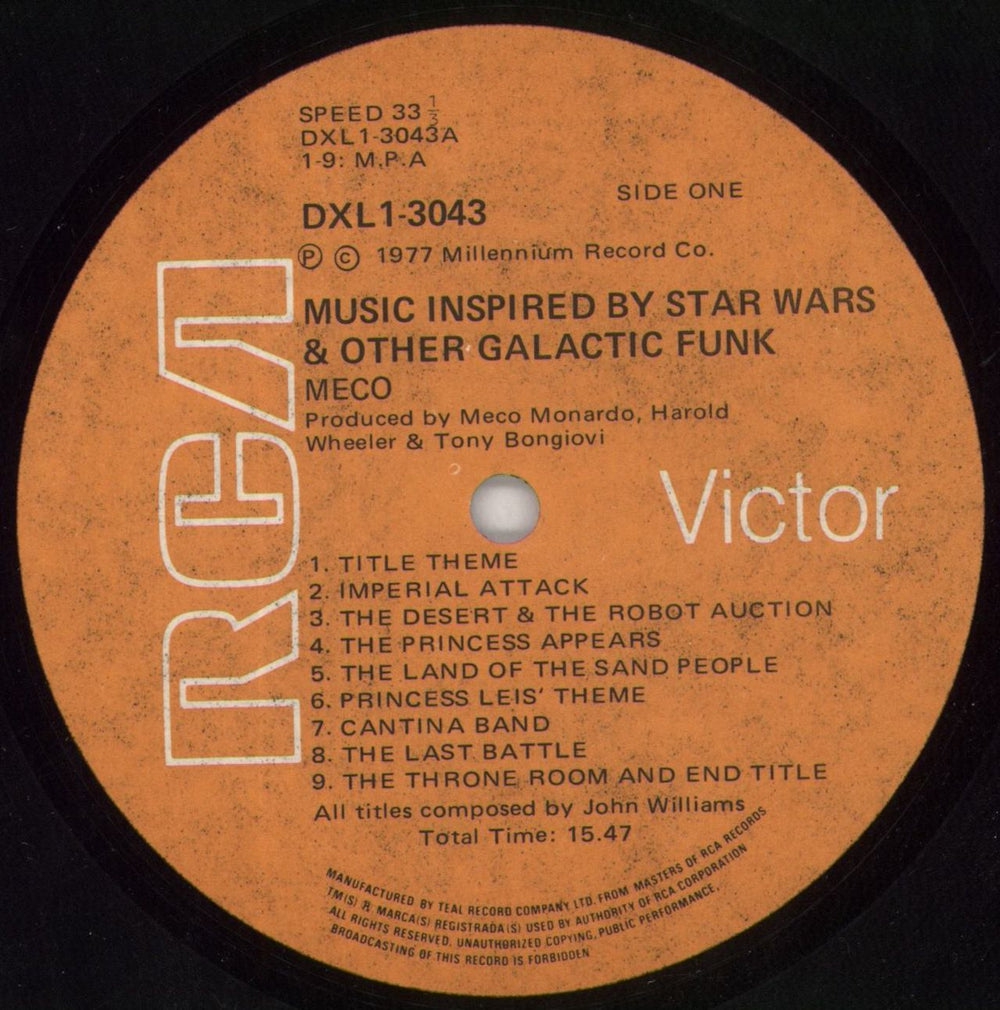 Meco Music Inspired By Star Wars And Other Galactic Funk South African Promo vinyl LP album (LP record) M/OLPMU647018