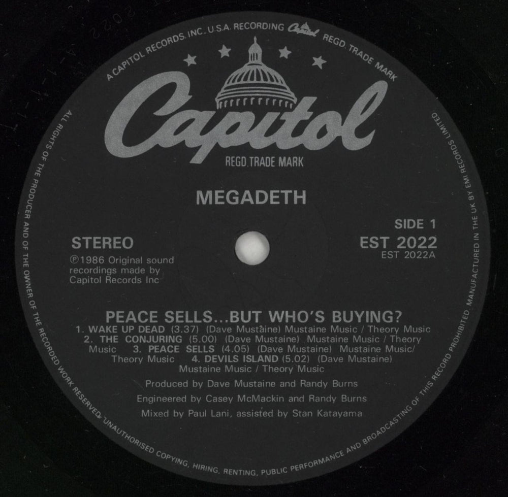 Megadeth Peace Sells... But Who's Buying - EX UK vinyl LP album (LP record) MEGLPPE869863