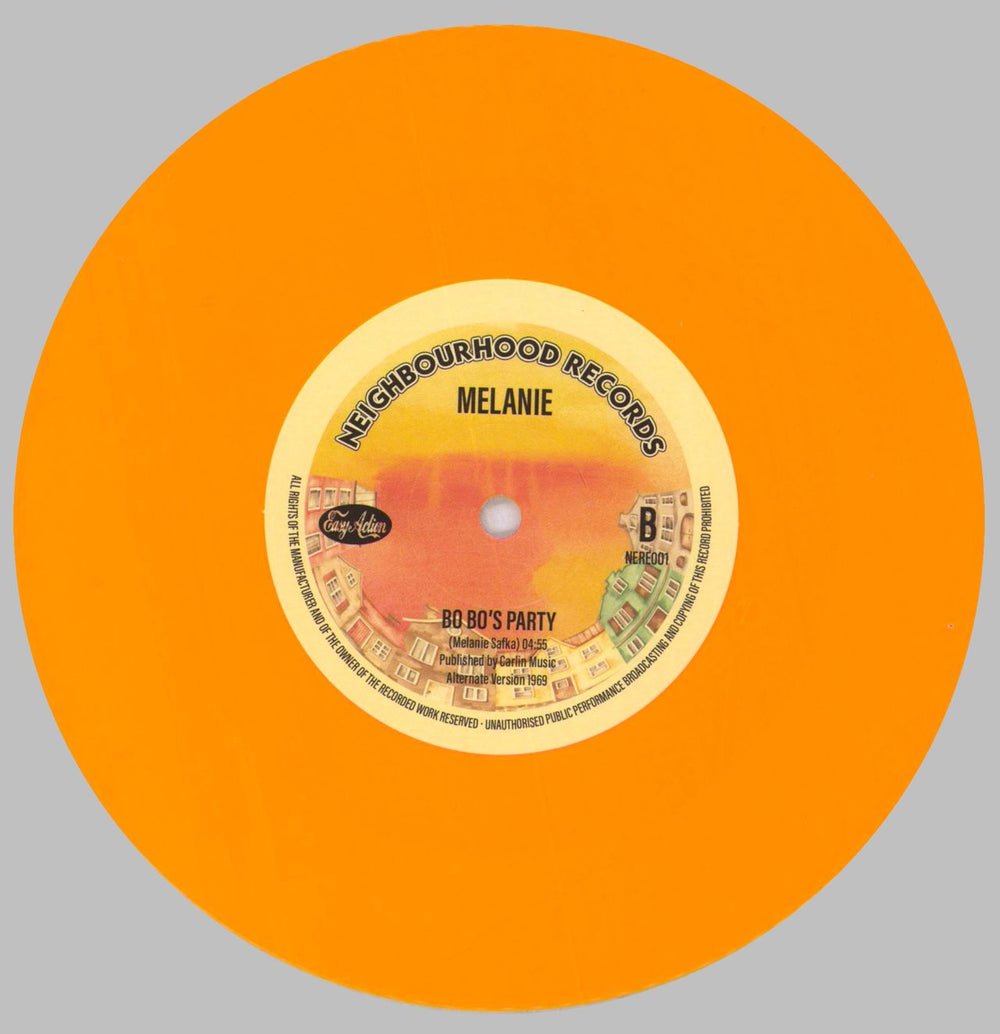 Melanie People In The Front Row - Orange Vinyl UK 7" vinyl single (7 inch record / 45)