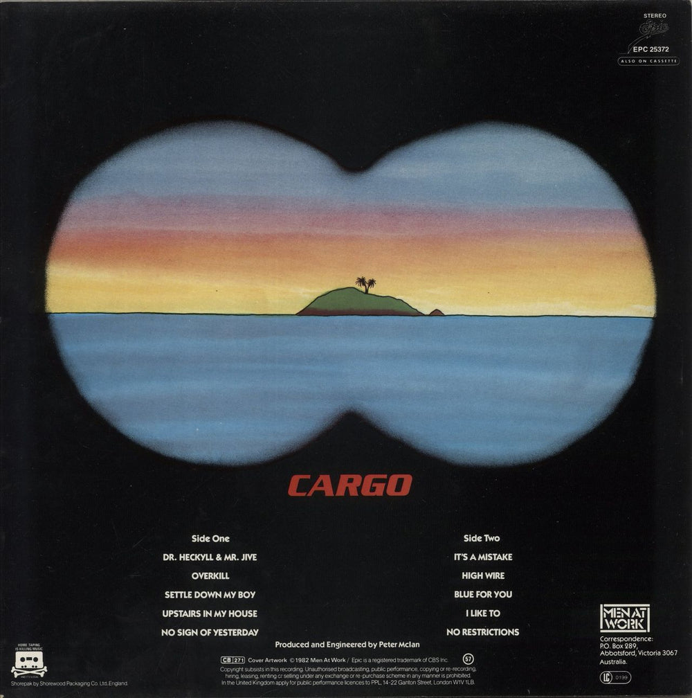 Men At Work Cargo UK vinyl LP album (LP record)