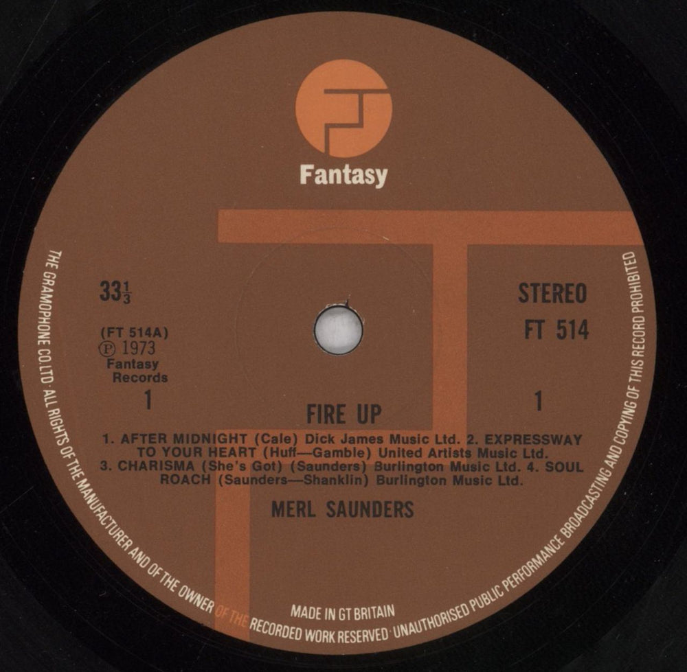 Merl Saunders Fire Up UK vinyl LP album (LP record) MRLLPFI314238