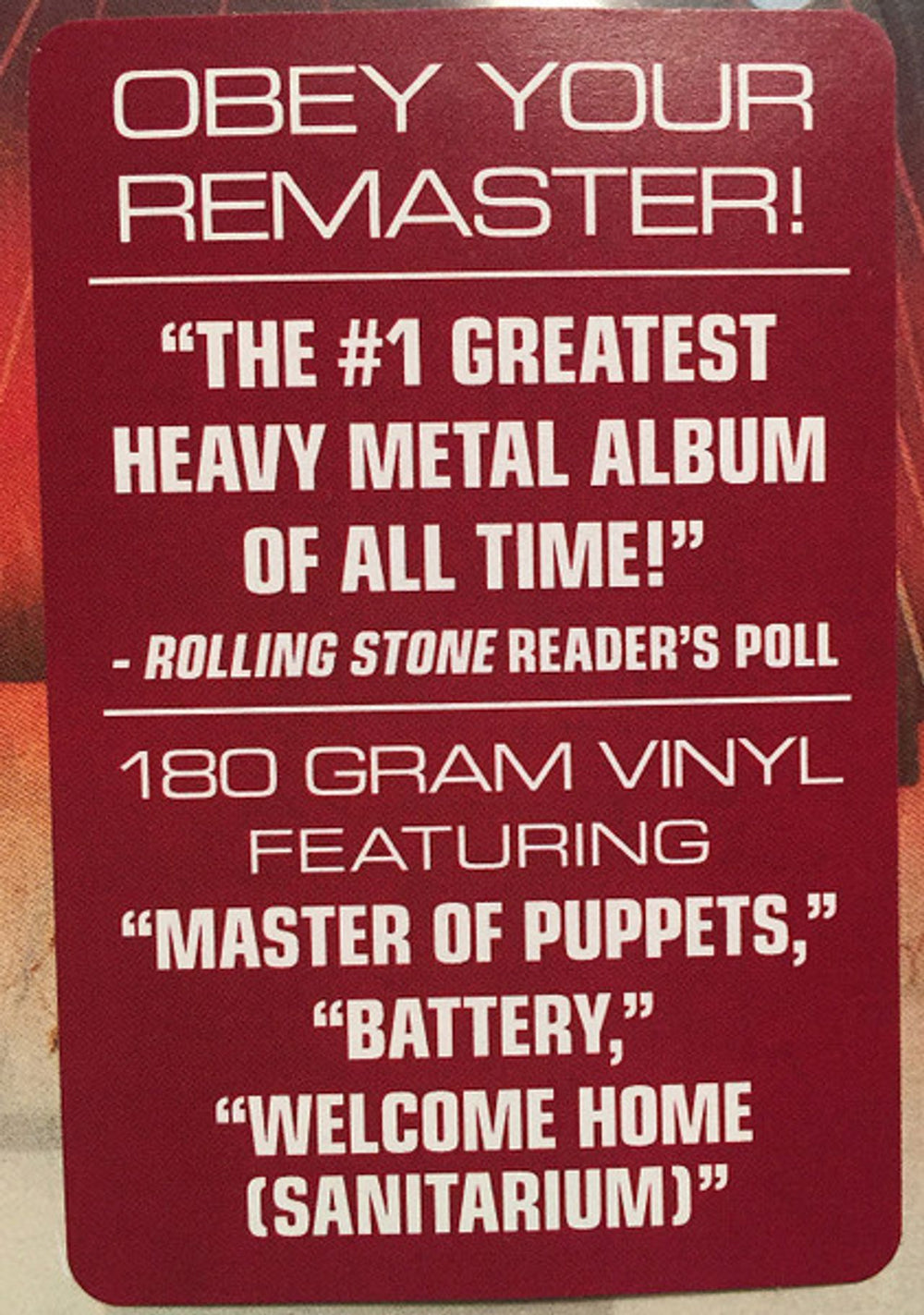 Metallica Master Of Puppets - Remastered - Sealed US vinyl LP album (LP record) METLPMA817878