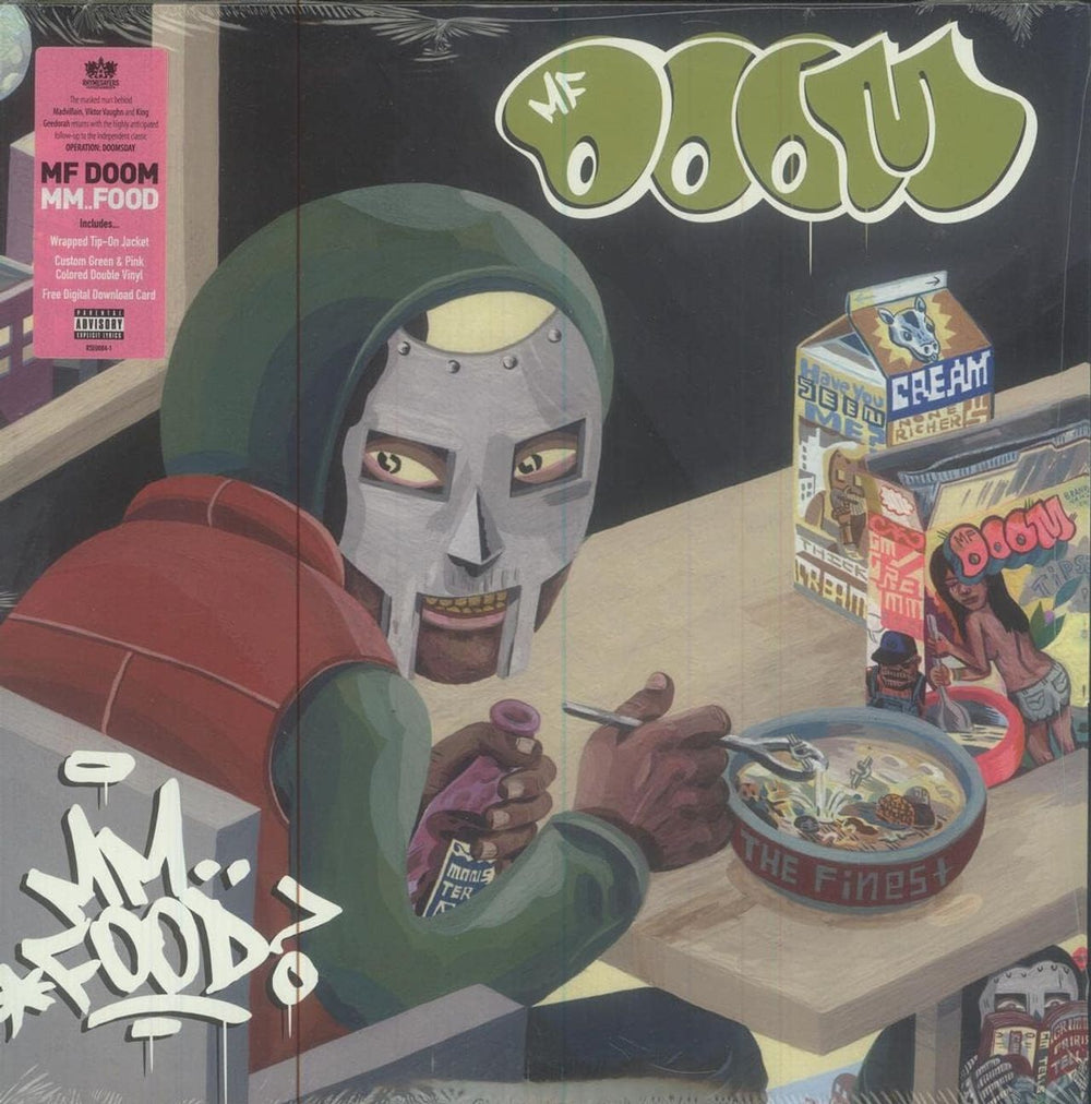 MF Doom MM..Food - Green & Pink Vinyl - Sealed UK 2-LP vinyl record set (Double LP Album) 1IK2LMM817433