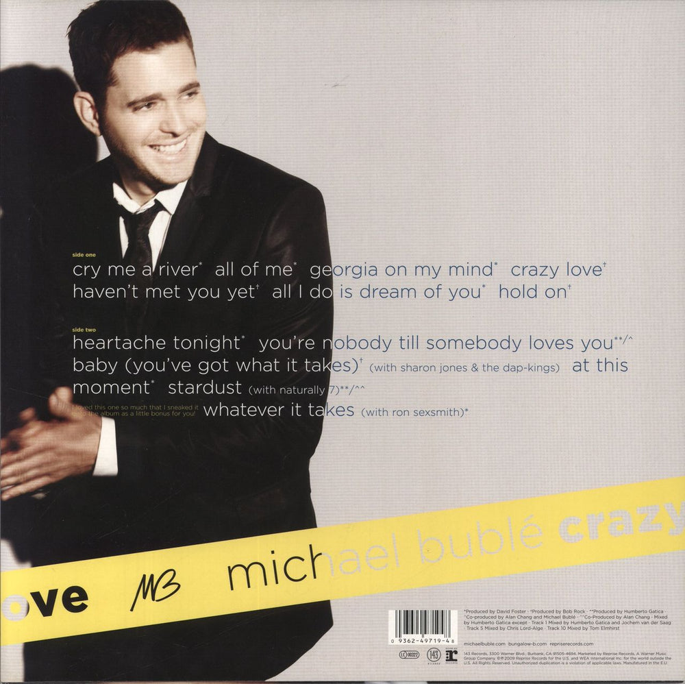 Michael Buble Crazy Love - 180gm UK vinyl LP album (LP record) 093624971948