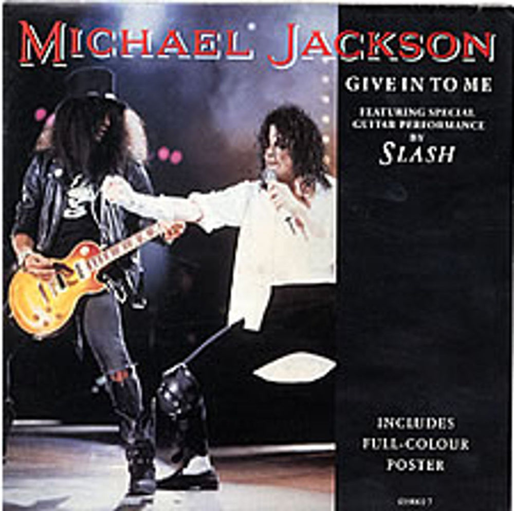 Michael Jackson Give In To Me - Poster UK 7" vinyl single (7 inch record / 45) 6590697