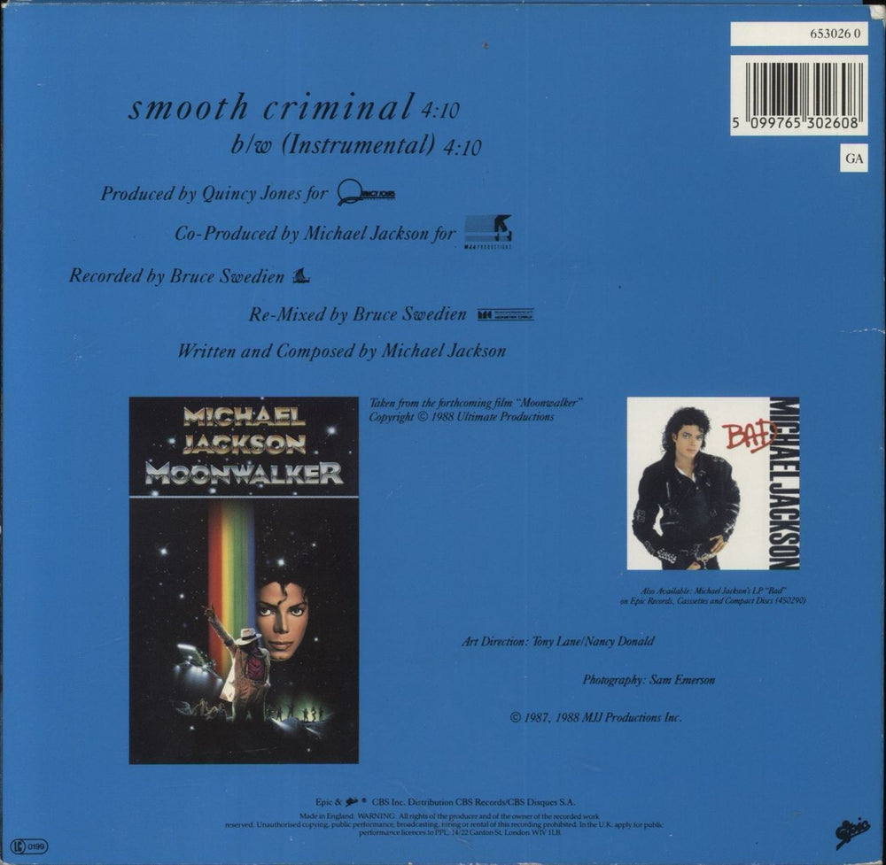 Michael Jackson Smooth Criminal UK 7" single box set 5099765302608