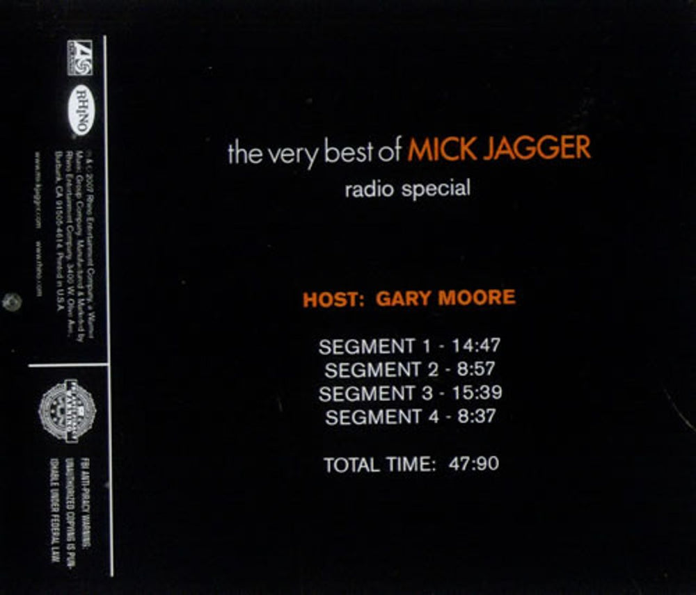 Mick Jagger The Very Best Of... Radio Special US Promo CD-R acetate MKJCRTH434160