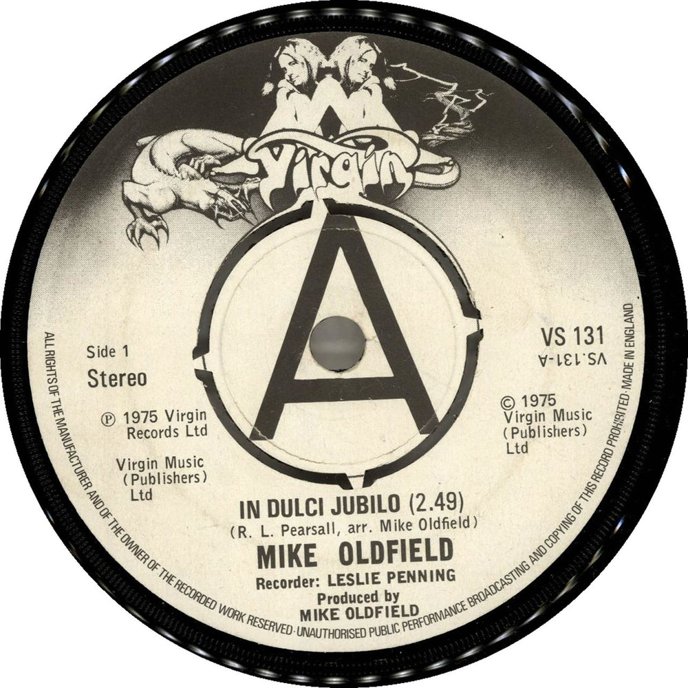 Mike Oldfield In Dulci Jubilo - 4pr UK 7" vinyl single (7 inch record / 45) VS131