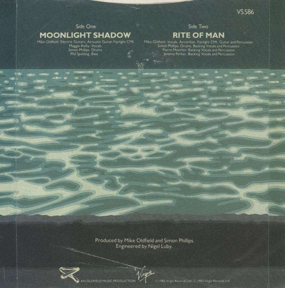 Mike Oldfield Moonlight Shadow + p/s UK 7" vinyl single (7 inch record / 45)