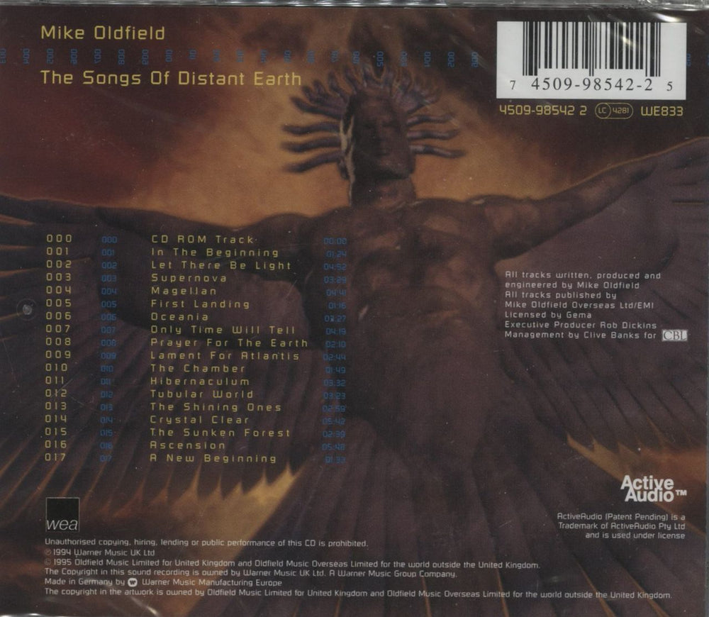 Mike Oldfield The Songs Of Distant Earth - Sealed German CD album (CDLP) 745099854225