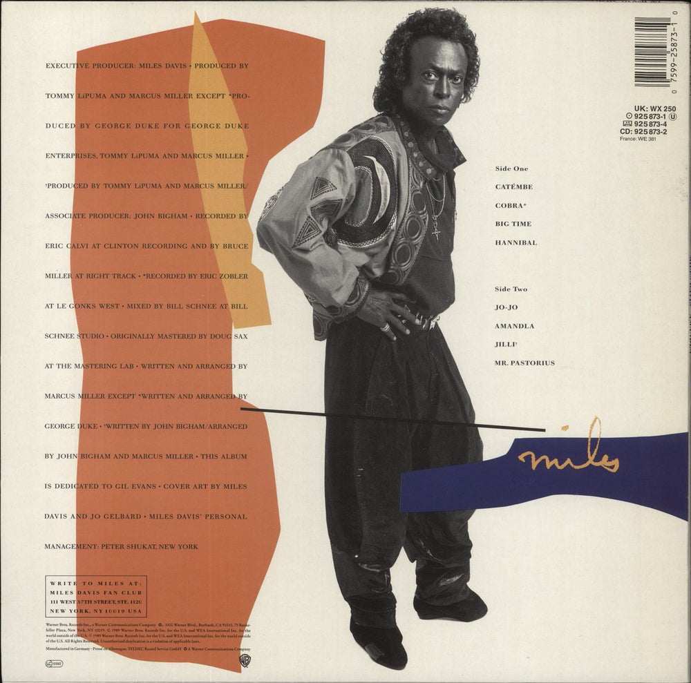 Miles Davis Amandla UK vinyl LP album (LP record) 075992587310