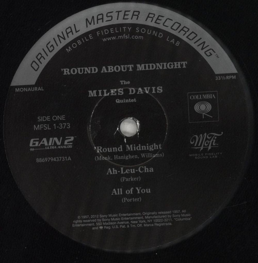 Miles Davis Round About Midnight - Original Master Recording 180 Gram Mono US vinyl LP album (LP record) MDALPRO852022