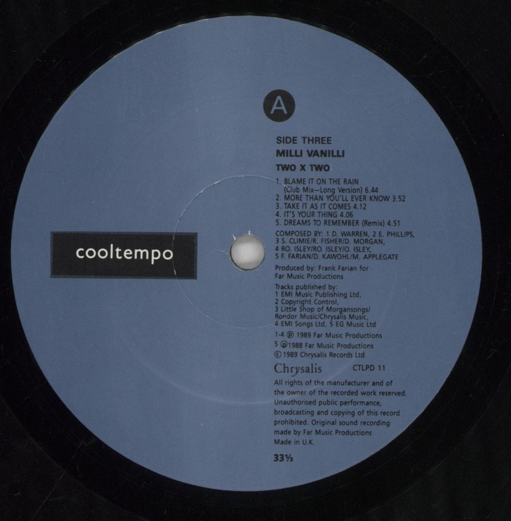 Milli Vanilli 2 x 2 (Two x Two) UK 2-LP vinyl record set (Double LP Album) MLI2LXT860112