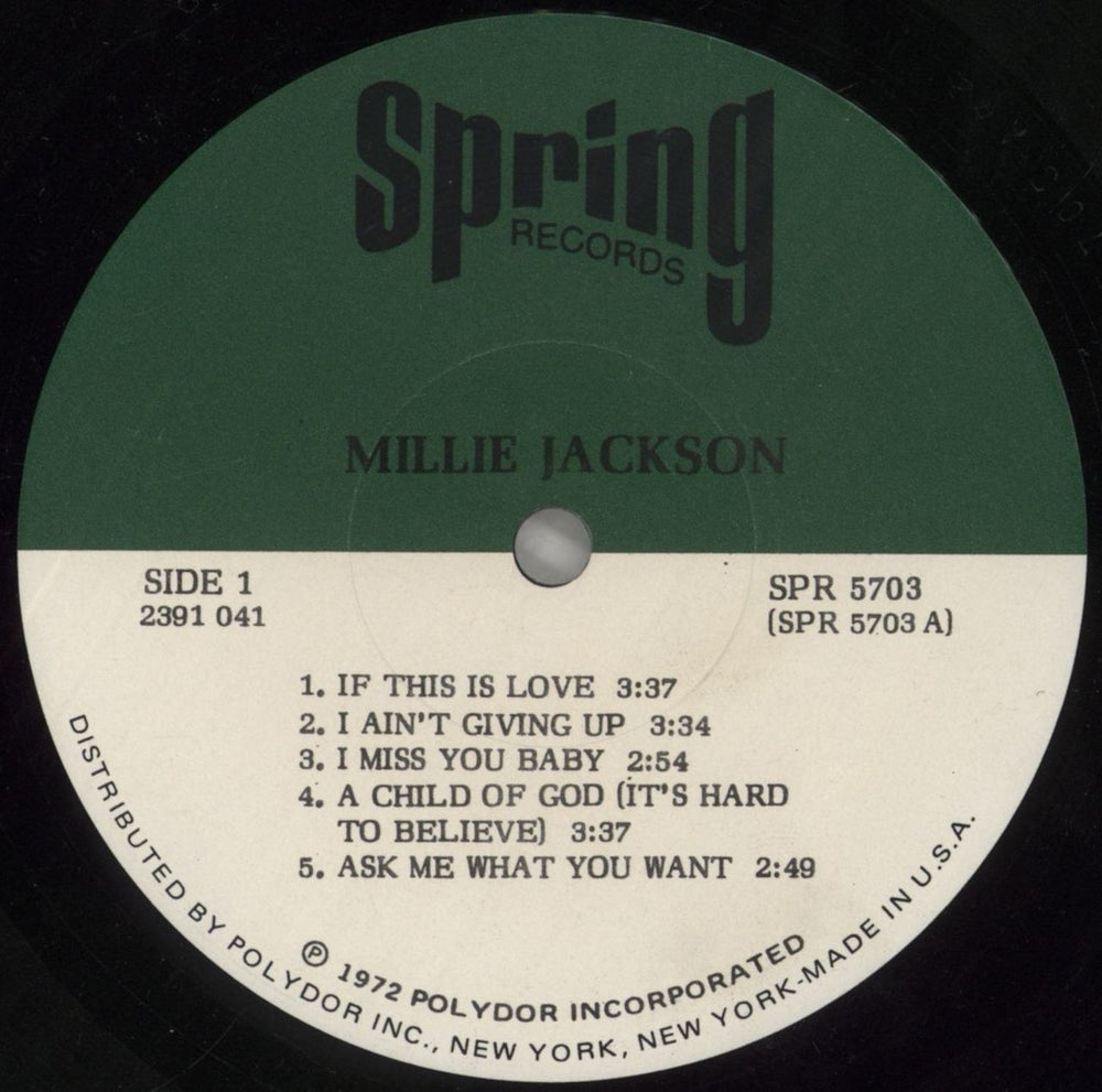 Millie Jackson Millie Jackson US vinyl LP album (LP record) MLJLPMI859586