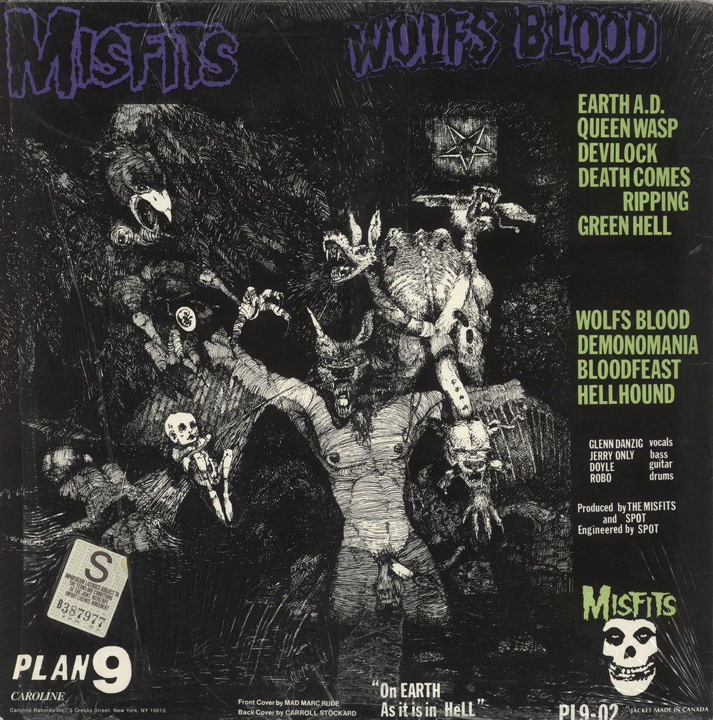Misfits Earth A.D / Wolfs Blood US vinyl LP album (LP record)