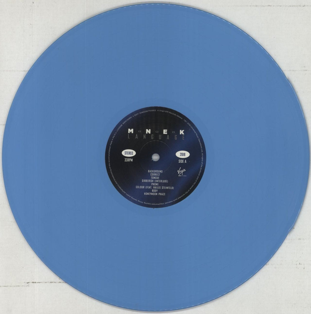 MNEK Language - Blue Vinyl US vinyl LP album (LP record) 85GLPLA860390